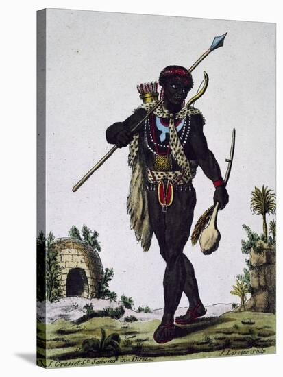 Man from Namaquas Tribe, Africa, Engraving from Encyclopedia of Voyages, 1795-Jacques Grasset de Saint-Sauveur-Stretched Canvas