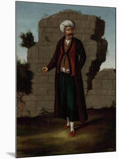 Man from the Island of Mykonos-Jean Baptiste Vanmour-Mounted Art Print