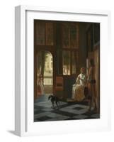 Man Handing a Letter to a Woman in the Entrance Hall of a House, 1670-Pieter de Hooch-Framed Giclee Print