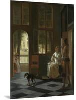 Man Handing a Letter to a Woman-Pieter de Hooch-Mounted Art Print