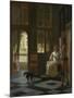 Man Handing a Letter to a Woman-Pieter de Hooch-Mounted Art Print