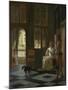 Man Handing a Letter to a Woman-Pieter de Hooch-Mounted Art Print