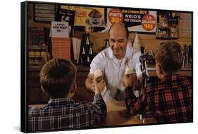 Man Handing Children Ice Cream Cones-William P. Gottlieb-Framed Stretched Canvas