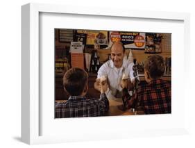 Man Handing Children Ice Cream Cones-William P. Gottlieb-Framed Photographic Print