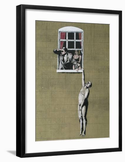 Man Hanging out of Window-Banksy-Framed Giclee Print