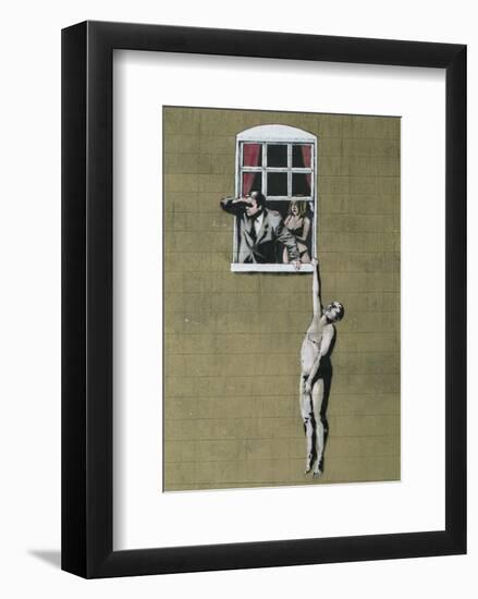 Man Hanging out of Window-Banksy-Framed Giclee Print