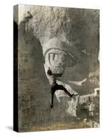 Man Hangs Onto Eye at Mount Rushmore-null-Stretched Canvas