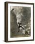 Man Hangs Onto Eye at Mount Rushmore-null-Framed Photographic Print