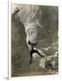 Man Hangs Onto Eye at Mount Rushmore-null-Framed Photographic Print