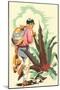 Man Harvesting Maguey for Pulque-null-Mounted Art Print