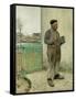 Man Having Just Painted His Fence-Jean Francois Raffaelli-Framed Stretched Canvas