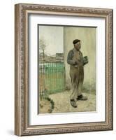 Man Having Just Painted His Fence-Jean Francois Raffaelli-Framed Giclee Print