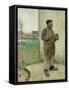 Man Having Just Painted His Fence-Jean Francois Raffaelli-Framed Stretched Canvas