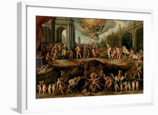 Man Having to Choose Between the Virtues and Vices, 1635-Frans Francken the Younger-Framed Giclee Print