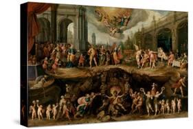 Man Having to Choose Between the Virtues and Vices, 1635-Frans Francken the Younger-Stretched Canvas