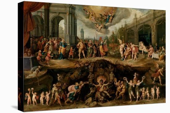 Man Having to Choose Between the Virtues and Vices, 1635-Frans Francken the Younger-Stretched Canvas