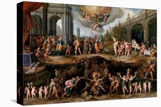 Man Having to Choose between the Virtues and Vices-Frans II Francken-Stretched Canvas