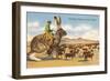 Man Herding Cattle from Giant Jack Rabbit-null-Framed Art Print