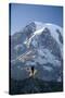 Man Hiking in Mt. Rainier National Park, Washington-Justin Bailie-Stretched Canvas