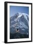 Man Hiking in Mt. Rainier National Park, Washington-Justin Bailie-Framed Photographic Print