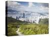 Man Hiking on Trail Through Hills Behind Quarry Bay, Hong Kong, China, Asia-Ian Trower-Stretched Canvas