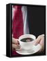 Man Holding Cup of Coffee-null-Framed Stretched Canvas