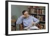 Man Holding Newspaper While Thinking-William P. Gottlieb-Framed Photographic Print