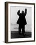Man Holding Onto Fence at Mental Hospital as He Gazes at Boat on a River-Alfred Eisenstaedt-Framed Photographic Print