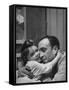 Man Hugging His Daughter-Nat Farbman-Framed Stretched Canvas