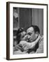 Man Hugging His Daughter-Nat Farbman-Framed Photographic Print