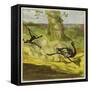 Man Hunting an Ostrich-Ernest Henry Griset-Framed Stretched Canvas