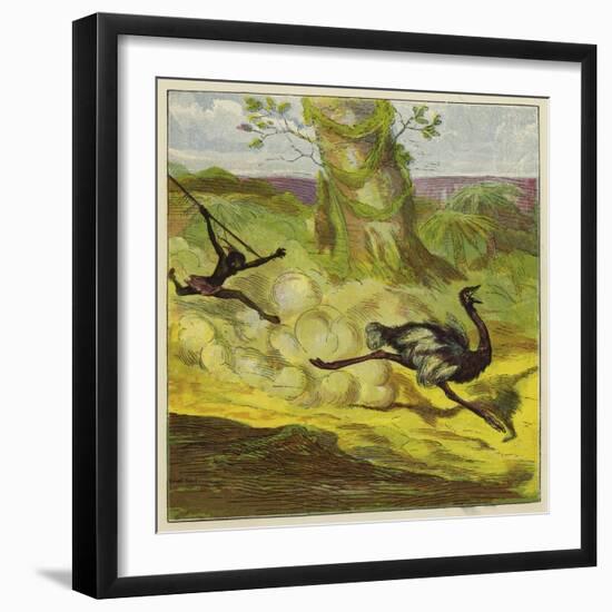 Man Hunting an Ostrich-Ernest Henry Griset-Framed Giclee Print