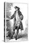 Man in 18th-Century French Costume-Jean-Antoine Watteau-Stretched Canvas