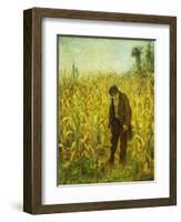 Man in a Cornfield-Eastman Johnson-Framed Giclee Print