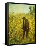 Man in a Cornfield-Eastman Johnson-Framed Stretched Canvas