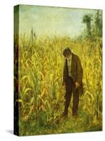 Man in a Cornfield-Eastman Johnson-Stretched Canvas
