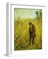 Man in a Cornfield-Eastman Johnson-Framed Giclee Print