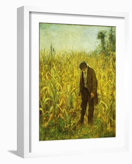 Man in a Cornfield-Eastman Johnson-Framed Giclee Print