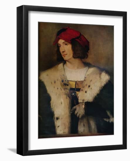 'Man in a Red Cap', c1510-Titian-Framed Giclee Print