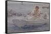 Man in a Rowing Boat, 1907-Henry Scott Tuke-Framed Stretched Canvas