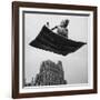 Man in Arabic Dress, Smoking a Water Cooled Pipe, is Comfortably Sitting on a Magic Carpet-Andreas Feininger-Framed Photographic Print