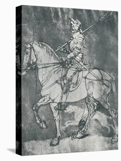 'Man in Armour, on Horseback', 1498, (1912)-Albrecht Durer-Stretched Canvas