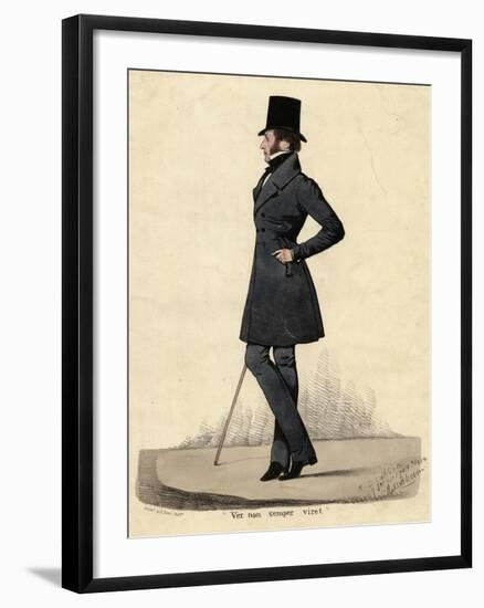 Man in Black 1820s-Richard Dighton-Framed Photographic Print