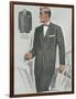 Man in Black Suit Illustration-null-Framed Art Print