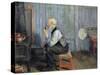 Man in blue kitchen-Gustav Wentzel-Stretched Canvas