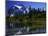 Man in Canoe, Picture Lake, WA-David Carriere-Mounted Photographic Print