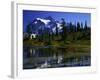 Man in Canoe, Picture Lake, WA-David Carriere-Framed Photographic Print