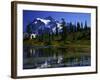 Man in Canoe, Picture Lake, WA-David Carriere-Framed Photographic Print