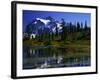 Man in Canoe, Picture Lake, WA-David Carriere-Framed Photographic Print