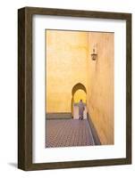 Man in Courtyard, Interior of Mausoleum of Moulay Ismail, Meknes, Morocco, North Africa-Neil Farrin-Framed Photographic Print